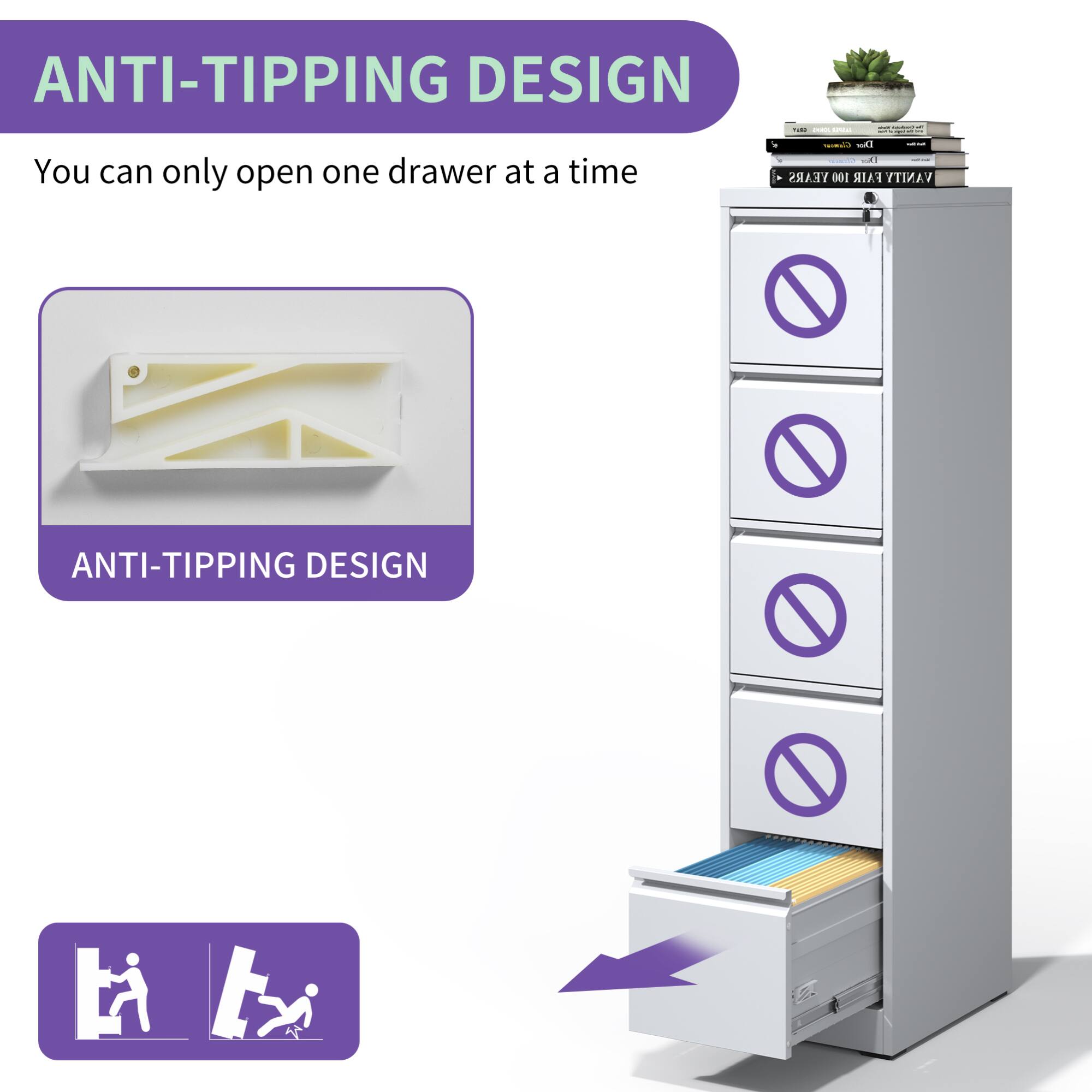 ANTI-TIPPING DESIGN

You can only open one drawer at a time

ANTI-TIPPING DESIGN