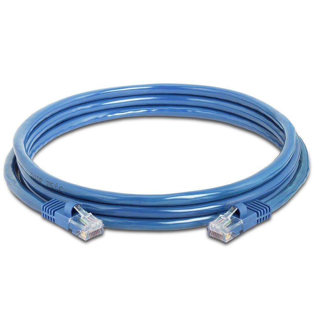 Angle. Cmple.com - Cmple - 20 Pack Cat5e Ethernet Cable 7ft Internet Patch Cord, RJ45, 1 Gigabit Router Cables 350Mhz LAN Wire - Blue - Blue.