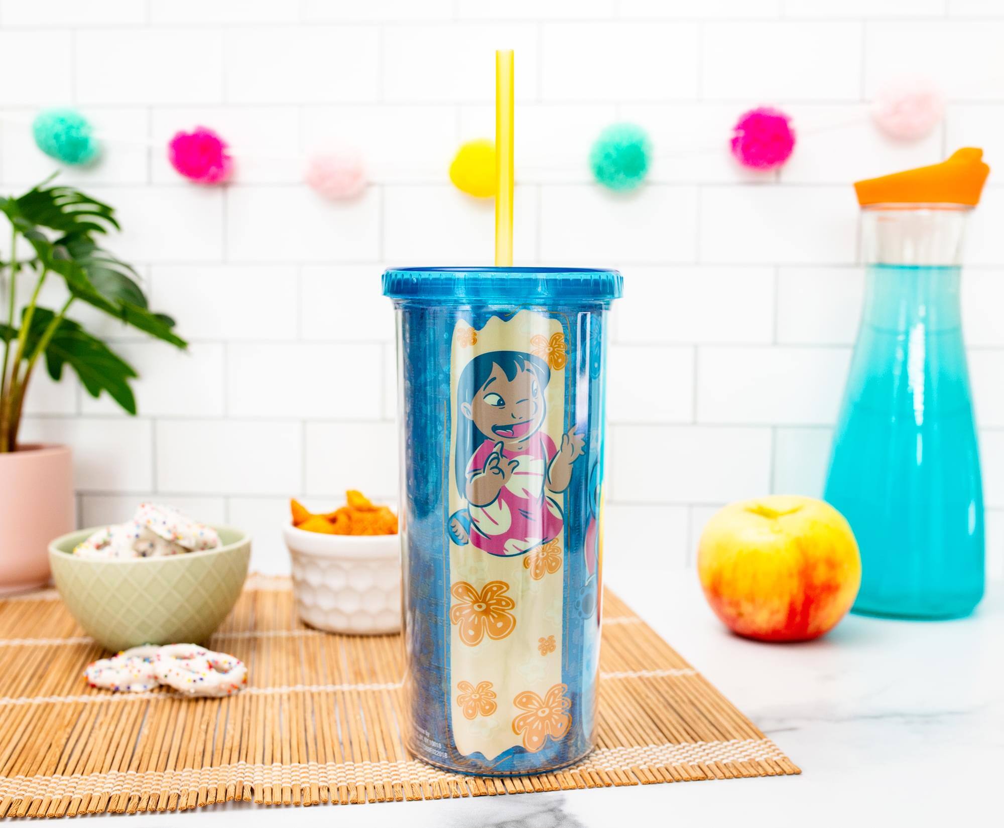 Alt View 5. Disney - Disney Lilo & Stitch Scrump 20-Ounce Plastic Carnival Cup With Lid and Straw - Blue.