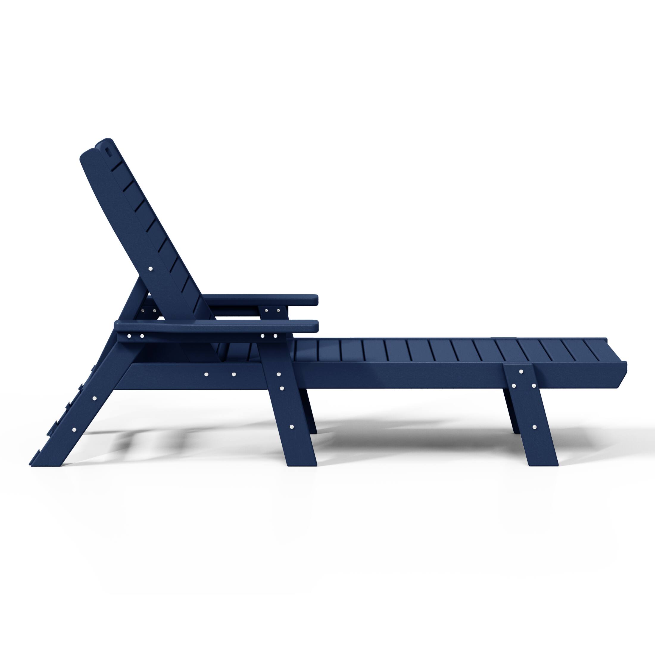 Left. WestinTrends - WestinTrends Malibu Poly Reclining Chaise Lounge - Navy Blue.