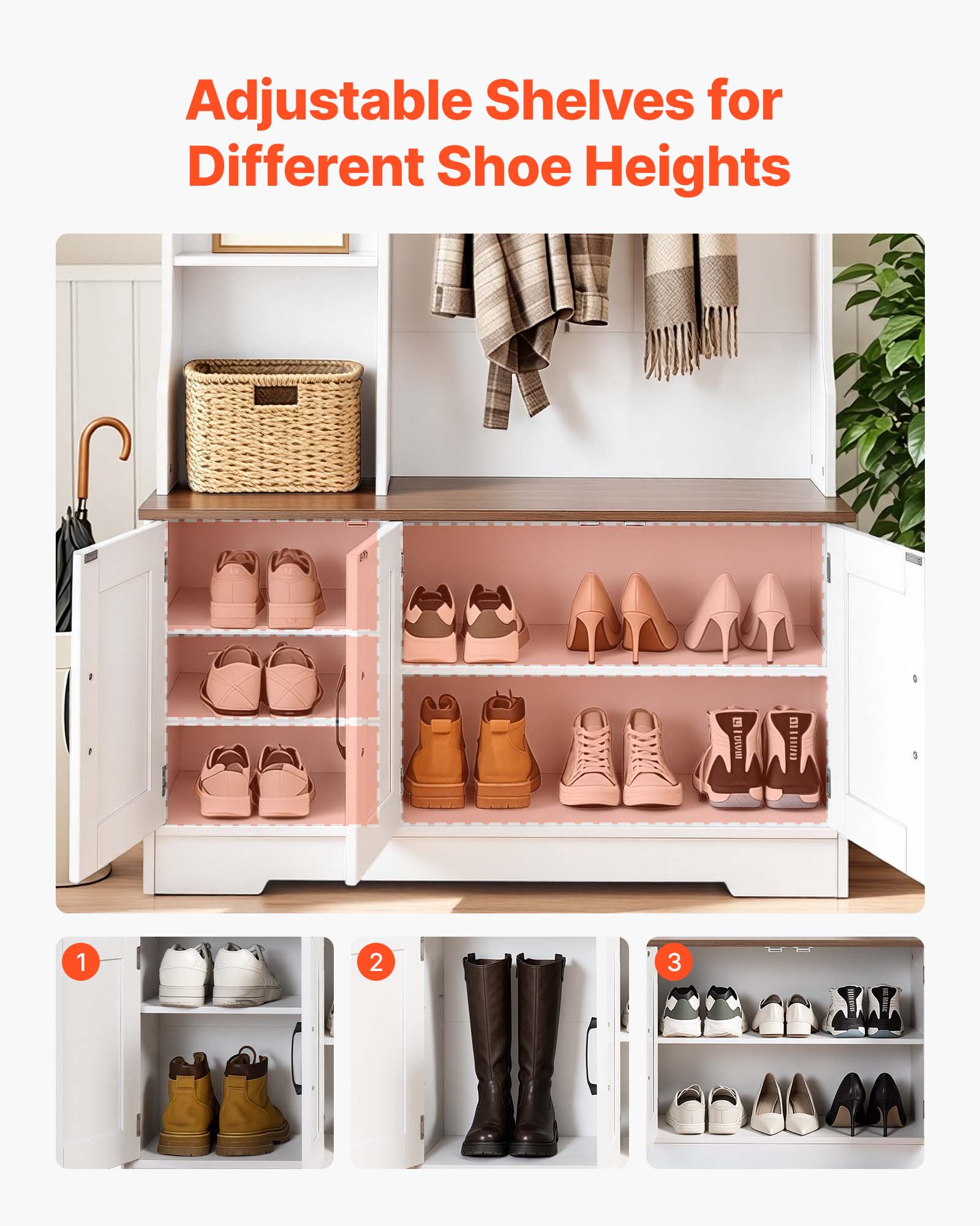 Adjustable Shelves for Different Shoe Heights