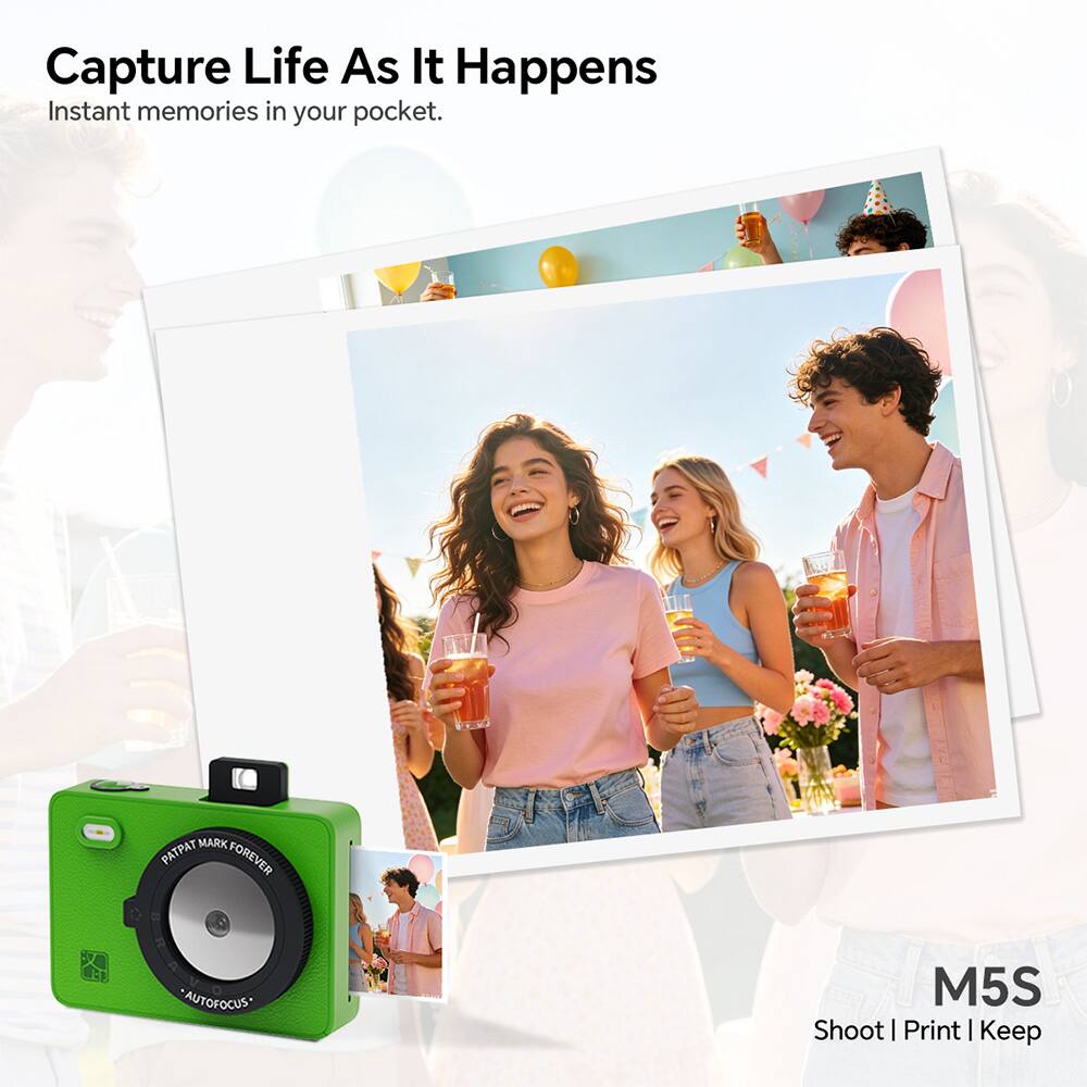 Capture Life As It Happens  
Instant memories in your pocket.  

MARK PATPAT FOREVER  
15.  
AUTOFOCUS  
M5S  
Shoot | Print | Keep