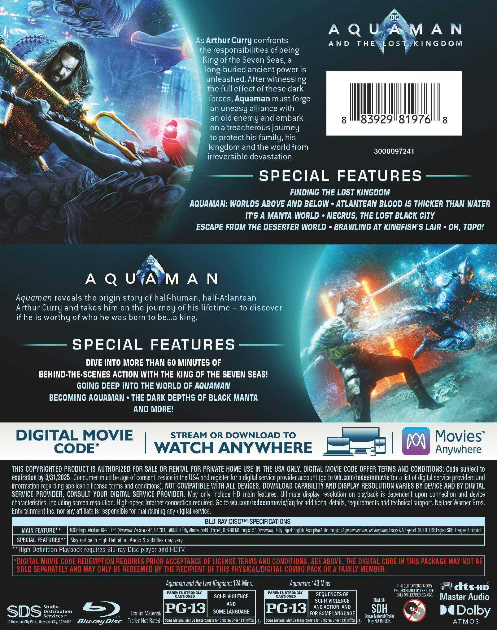 Back. Aquaman 2-film Collection [Blu-ray].