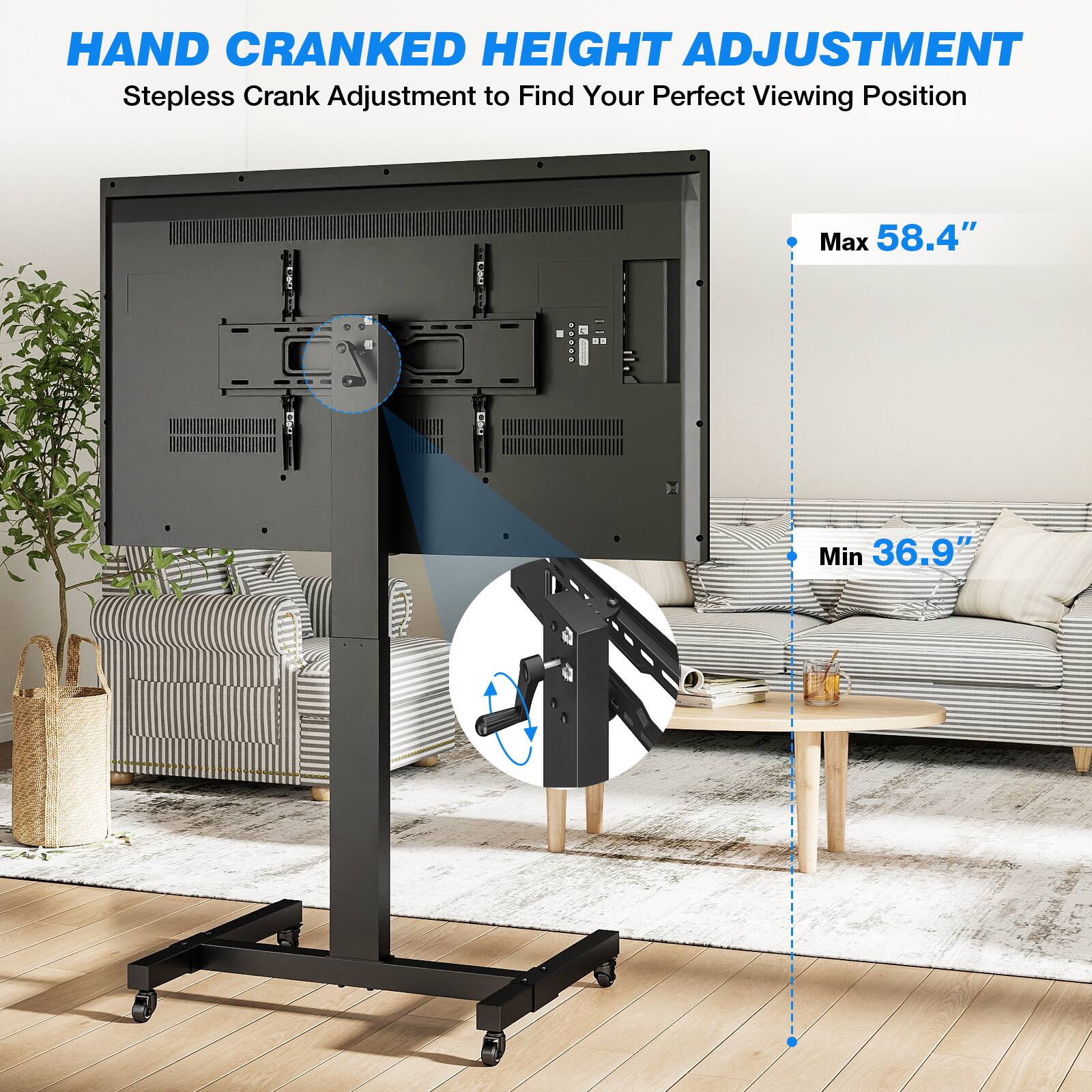 Rfiver Suitable for 32 75 inch floor standing mobile TV stands Black ...