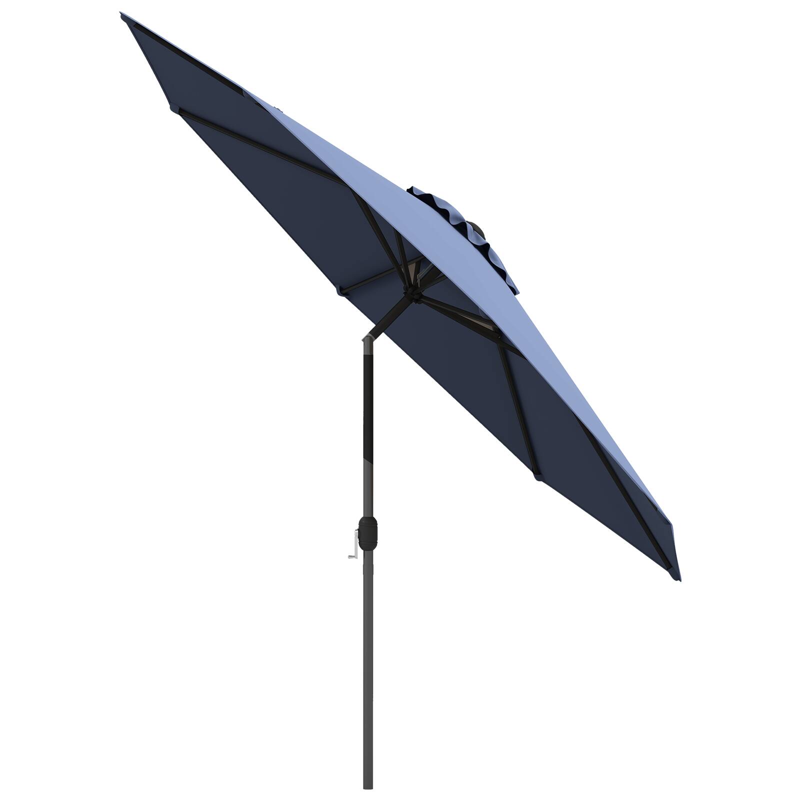 Alt View 6. Gymax - Gymax Outdoor Heavy Duty Market Umbrella w/ Tilt Mechanism Crank Handle 8 Sturdy Ribs Navy - Blue.