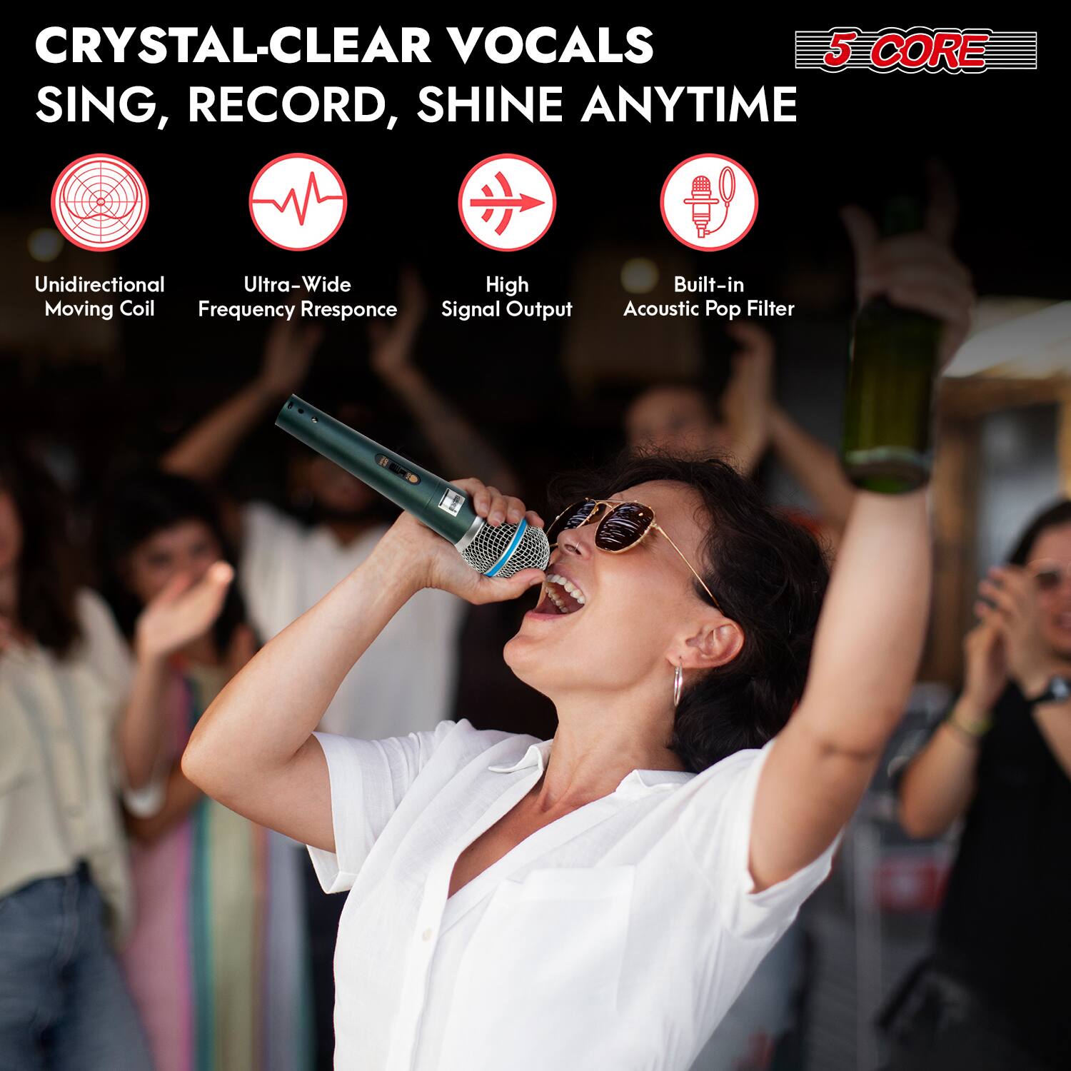 **CRYSTAL-CLEAR VOCALS**  
**SING, RECORD, SHINE ANYTIME**

- Unidirectional Moving Coil
- Ultra-Wide Frequency Response
- High Signal Output
- Built-in Acoustic Pop Filter

**5 CORE**