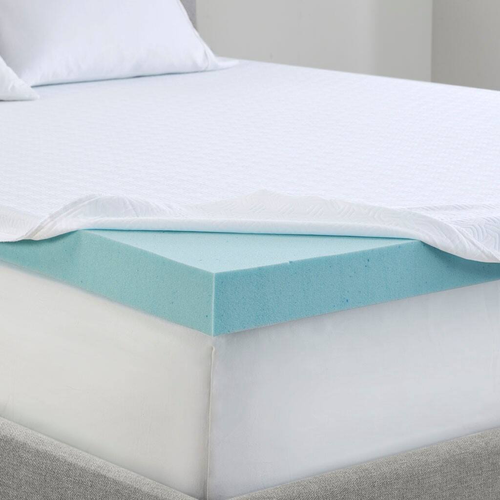 Alt View 3. Gracie Mills - Gracie Mills Callahan All Season 3 Inch Reversible Cooling Gel Memory Foam Mattress Topper with Cover - White.