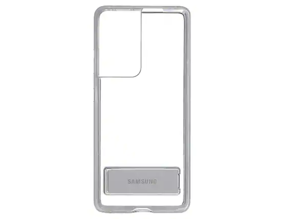 Front. Samsung - Samsung Galaxy S21 Ultra Standing Cover I Color: Clear - Clear.