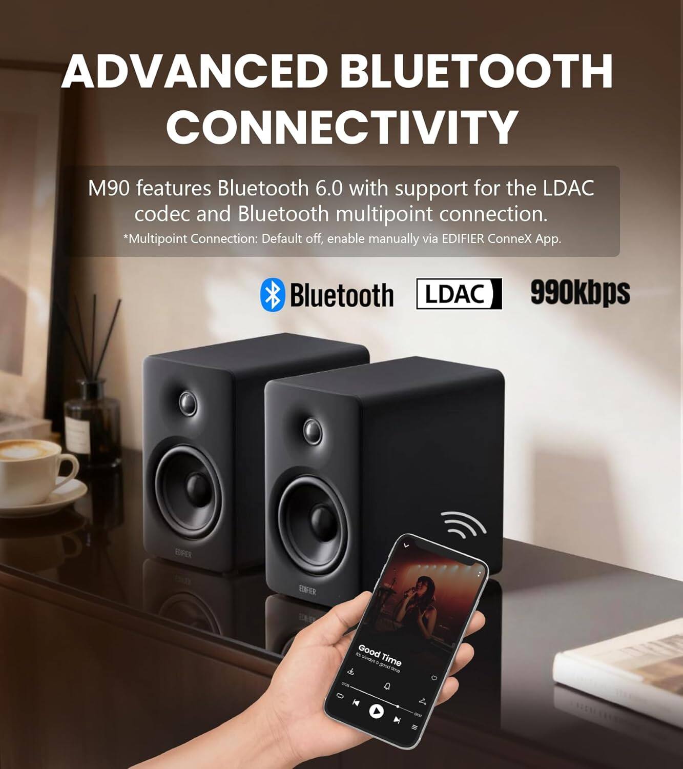 Edifier M90 Active Bookshelf Speakers, Computer Speakers Bluetooth