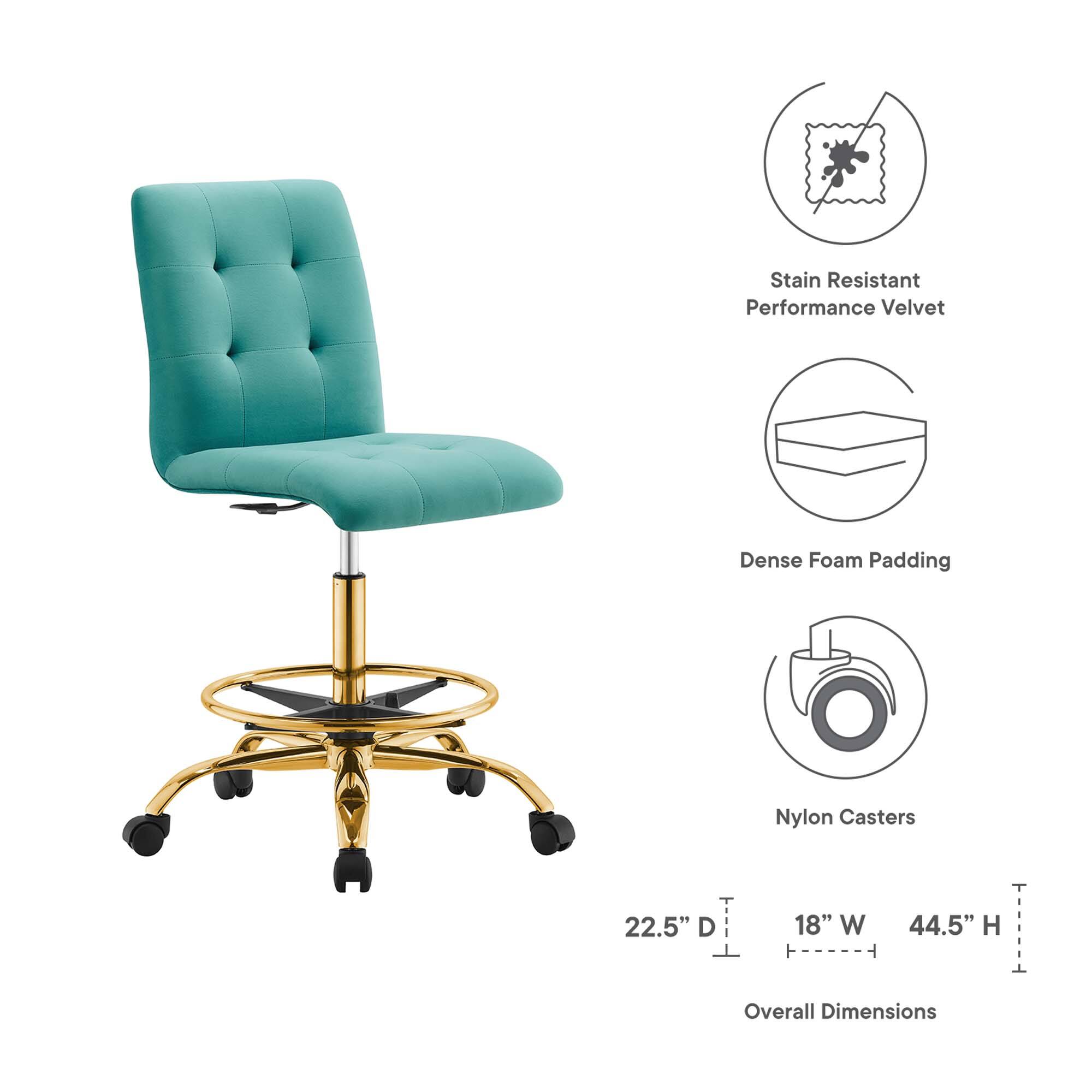 Stain Resistant Performance Velvet  
Dense Foam Padding  
Nylon Casters  

Overall Dimensions:  
22.5" D x 18" W x 44.5" H