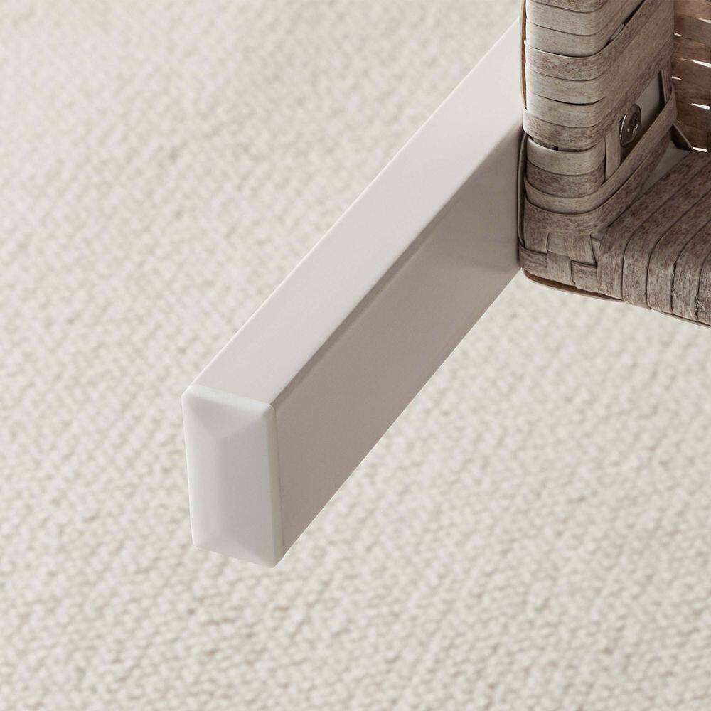 Angle. Songmics Home - SONGMICS HOME Sencillo Collection - Outdoor Steel Glass Side Table, Bone Color - White.