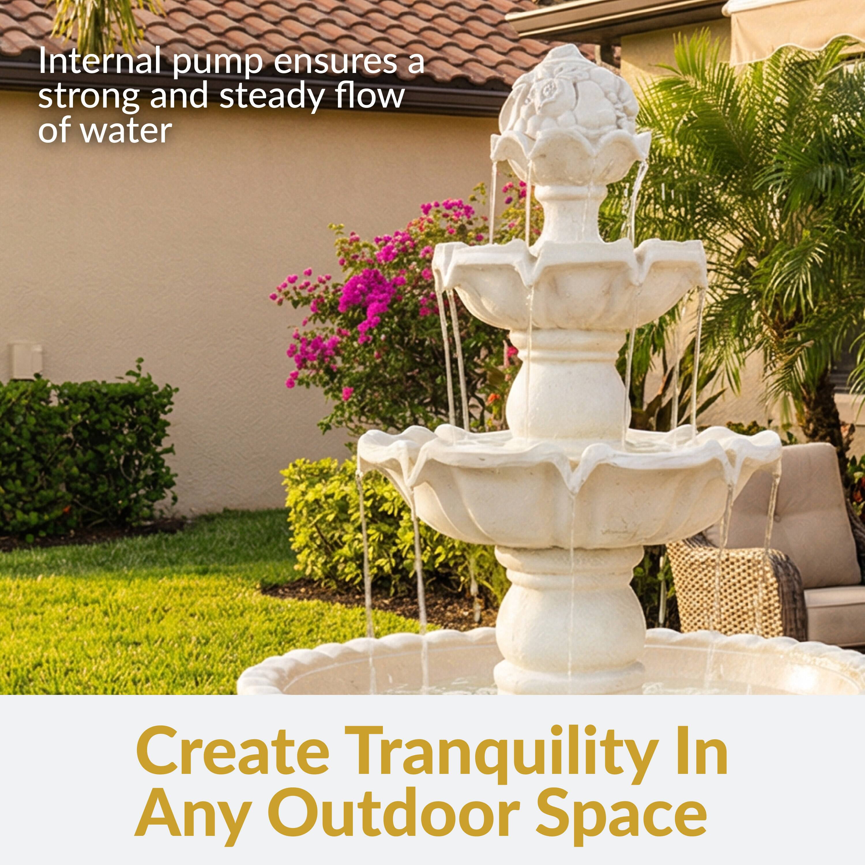 Internal pump ensures a strong and steady flow of water

Create Tranquility In Any Outdoor Space