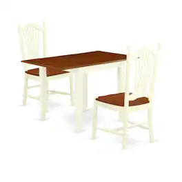 East West Furniture - Dining Room Set Buttermilk & Cherry - Brown