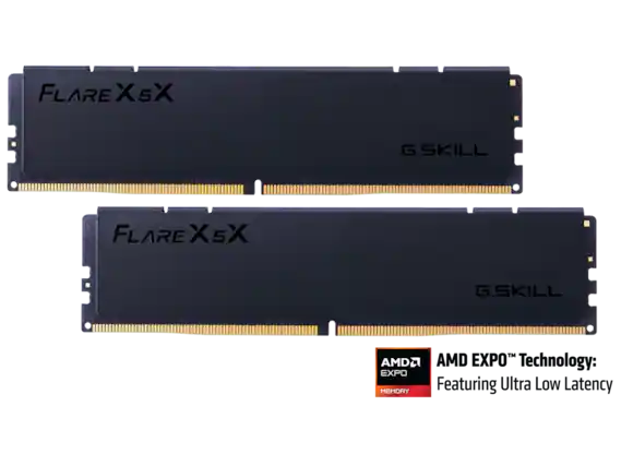 FLARE X5X
G.SKILL
FLARE X5X
G.SKILL
AMD EXPO Technology: EXPO Featuring Ultra Low Latency MEMORY