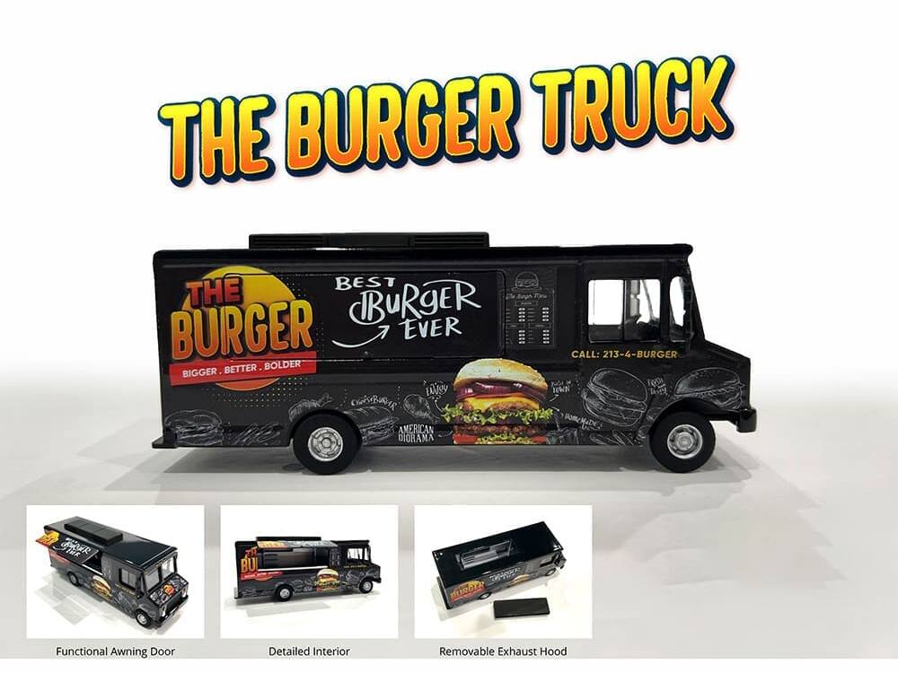 THE BURGER TRUCK

BEST BURGER EVER

THE BURGER
BIGGER. BETTER. BOLDER.

CALL: 213-4-BURGER

Functional Awning Door
Detailed Interior
Removable Exhaust Hood