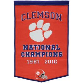Winning Streak Sports - Clemson Tigers 23" x 33" 2x National Champions Dynasty Vertical Banner - Multicolor