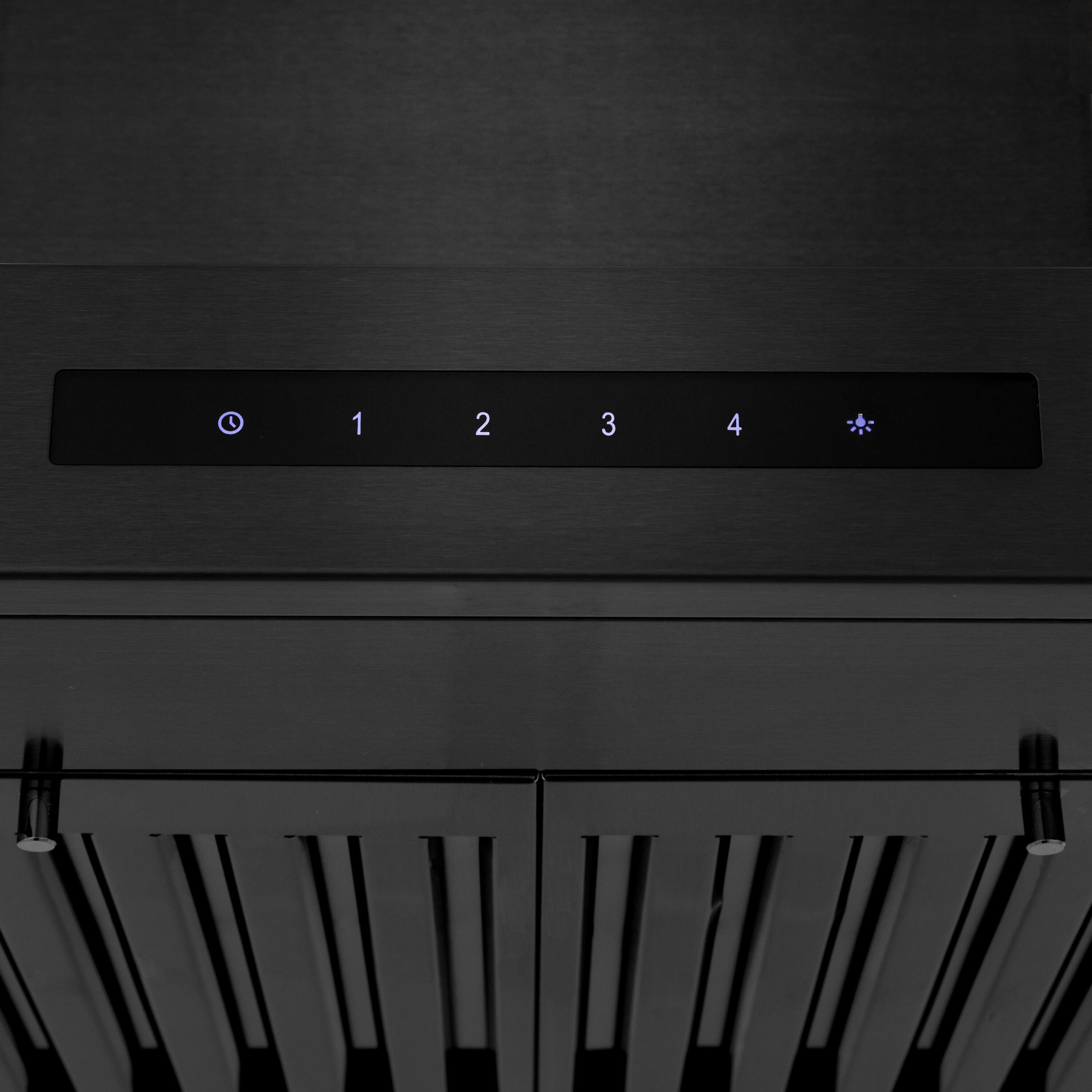 Alt View 3. ZLINE - ZLINE 24" Convertible Vent Wall Mount Range Hood in Black Stainless Steel with Crown Molding (BSKENCRN-24) - Black Stainless Steel.