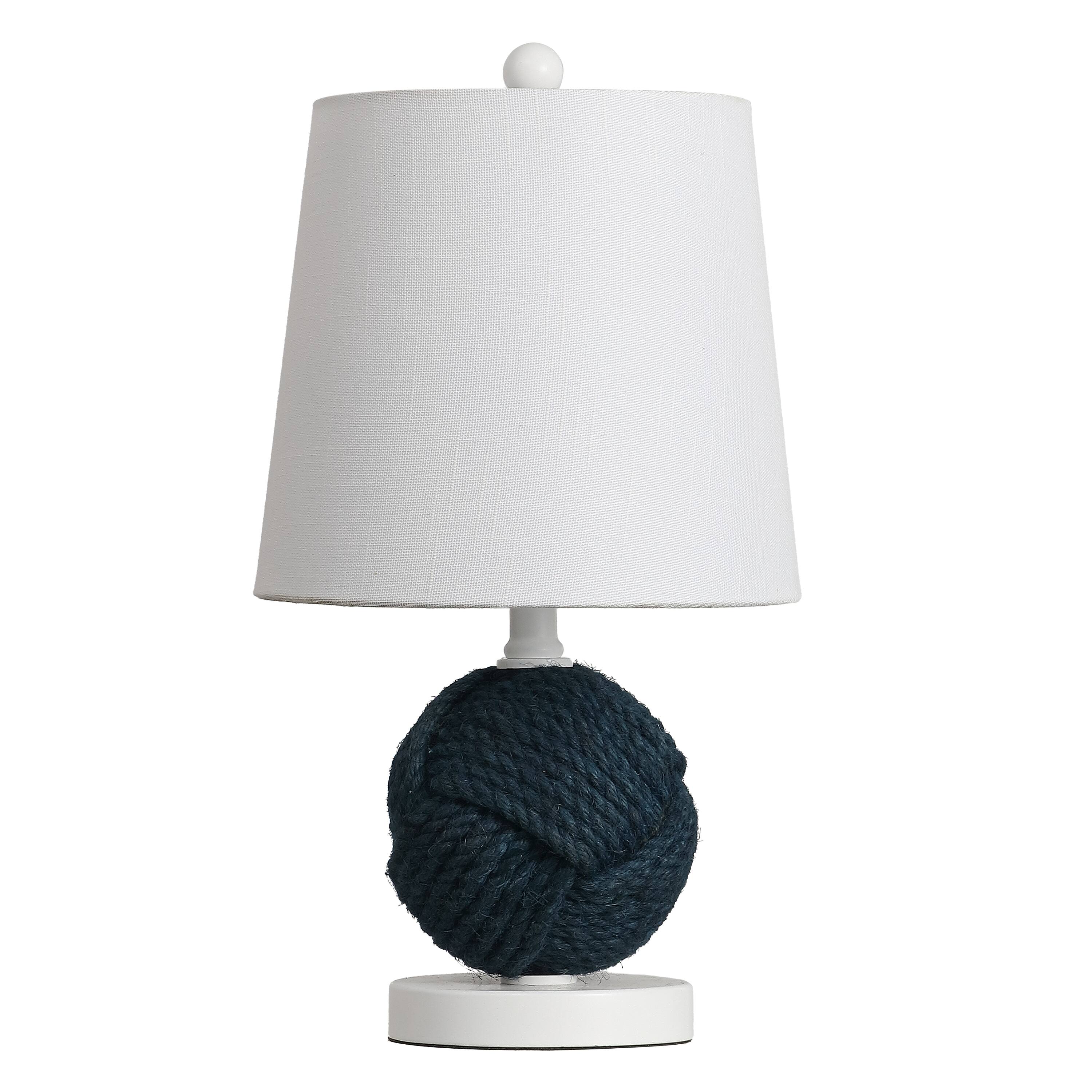Alt View 7. Jonathan Y - Monkey 18" Coastal Navy Blue Rope Knot Globe Table Lamp and Metal Base for Cottage Living Room - Navy.