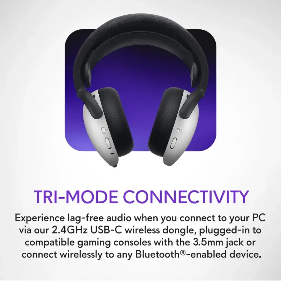 TRI-MODE CONNECTIVITY: Experience lag-free audio when you connect to your PC via our 2.4GHz USB-C wireless dongle, plugged-in to compatible gaming consoles with the 3.5mm jack or Bluetooth-enabled R device. Connect wirelessly to any Bluetooth-enabled device.