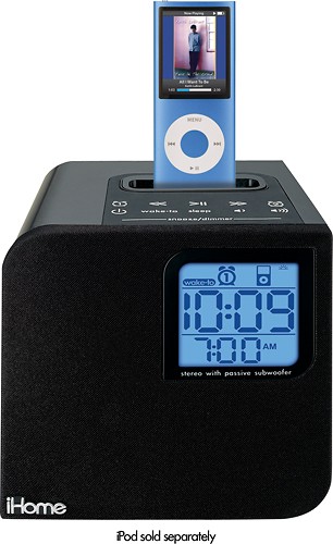  iHome - Dual-Alarm Clock for Apple® iPod® - Black