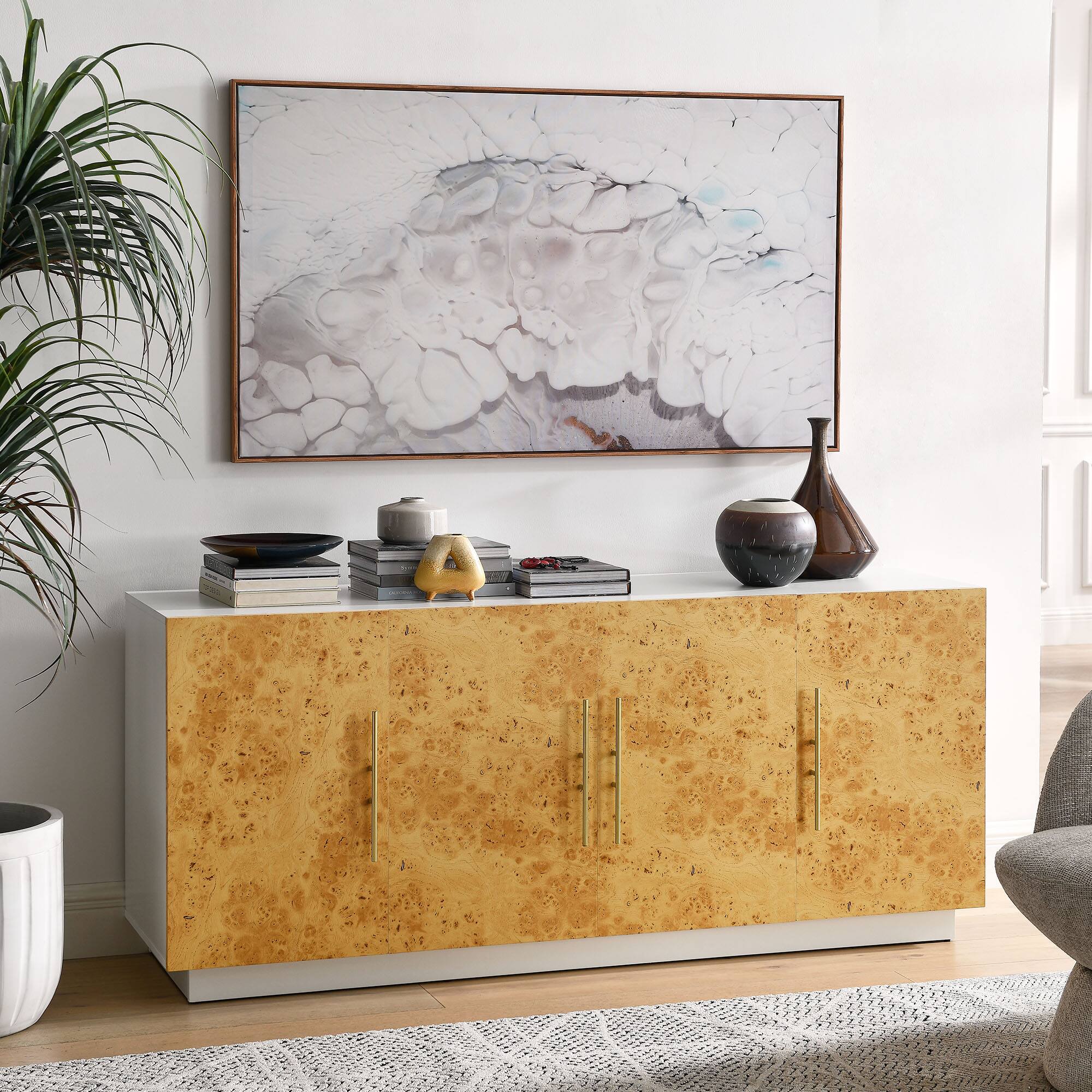 Alt View 7. Modway - Abel 69 Inch Burl Wood Sideboard Buffet TV Stand by Modway - White Bleached Burl.