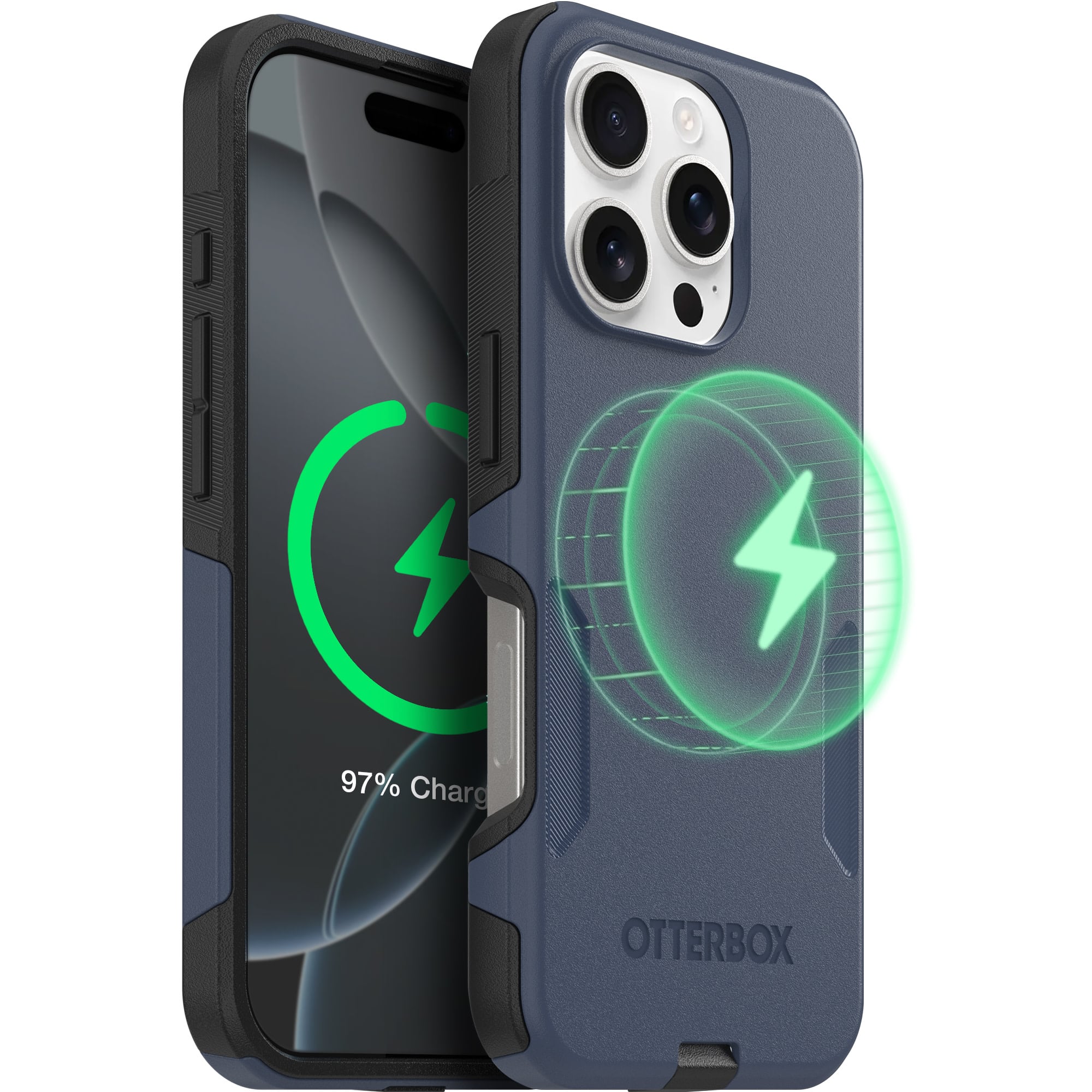 OtterBox - Commuter Series Hard Shell for MagSafe for Apple iPhone 16 Pro - Midnight Sky (Black/Blue)