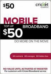 Front Large. Cricket - Broadband (Immediate Delivery) $50 Mobile Broadband Refill.