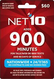Front Large. NET10 - (Immediate Delivery) $60 Prepaid Airtime.