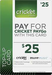 Front Large. Cricket - Monthly (Immediate Delivery) $25 Monthly Calling Plan Payment Code.