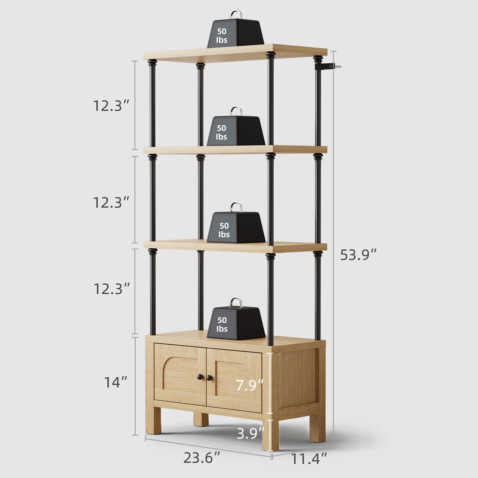 50 lbs  
12.3"  
50 lbs  
12.3"  
50 lbs  
12.3"  
53.9"  
14"  
7.9"  
3.9"  
23.6"  
11.4"