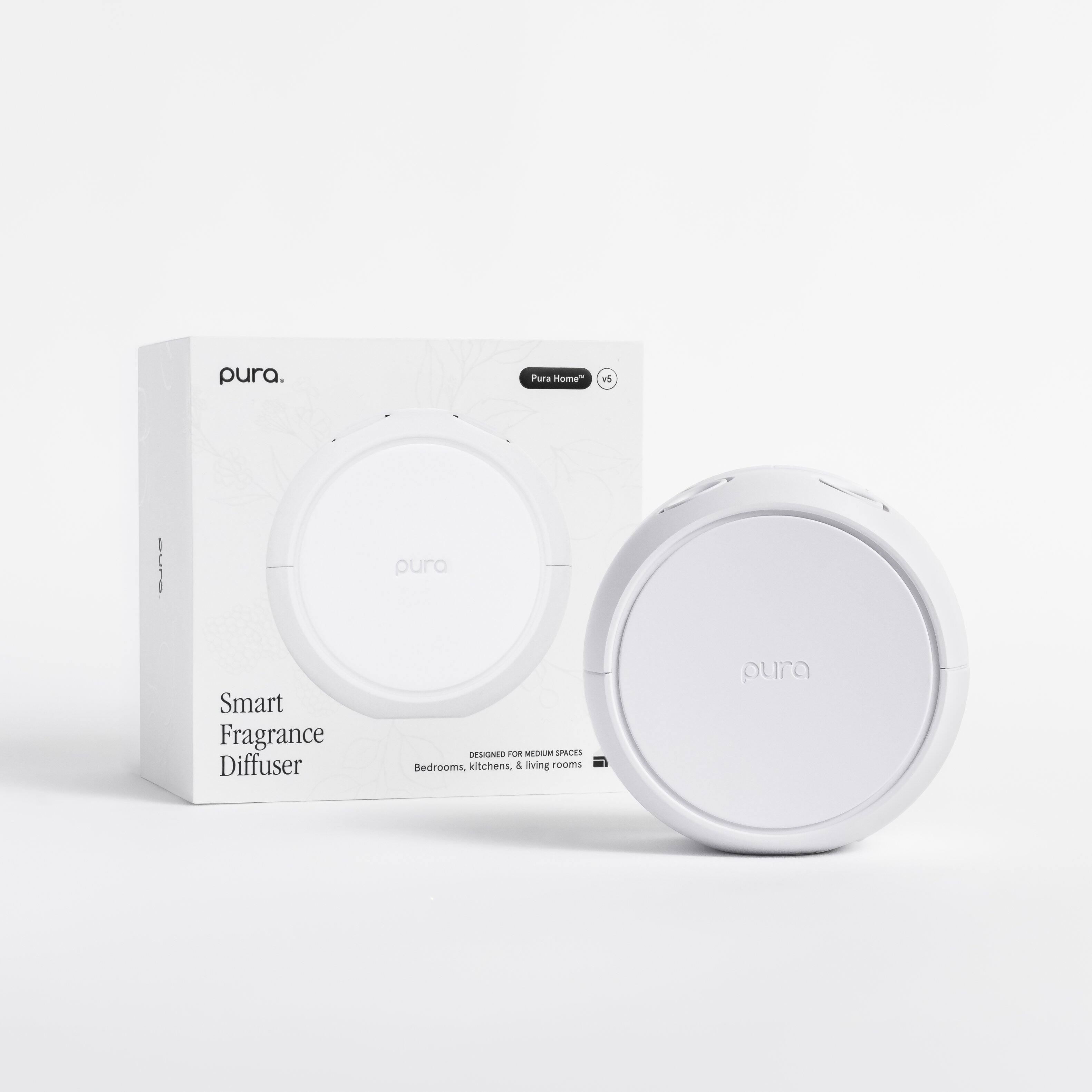 pura Home™ vs | oura Smart Fragrance Diffuser DESIGNED FOR MEDIUM SPACES Bedrooms, kitchens & living rooms