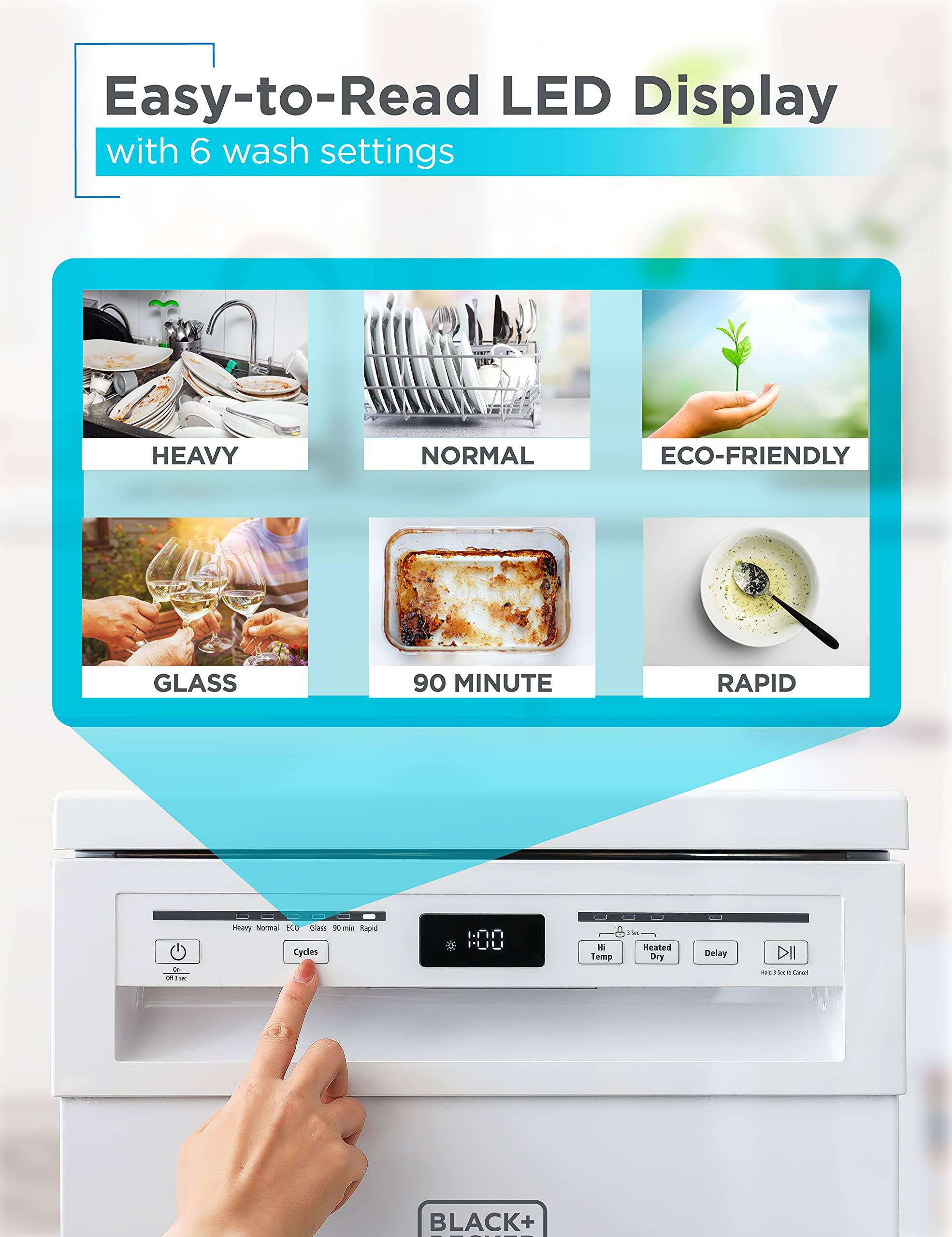 Alt View 2. Black+Decker - 18” Portable Dishwasher - White.