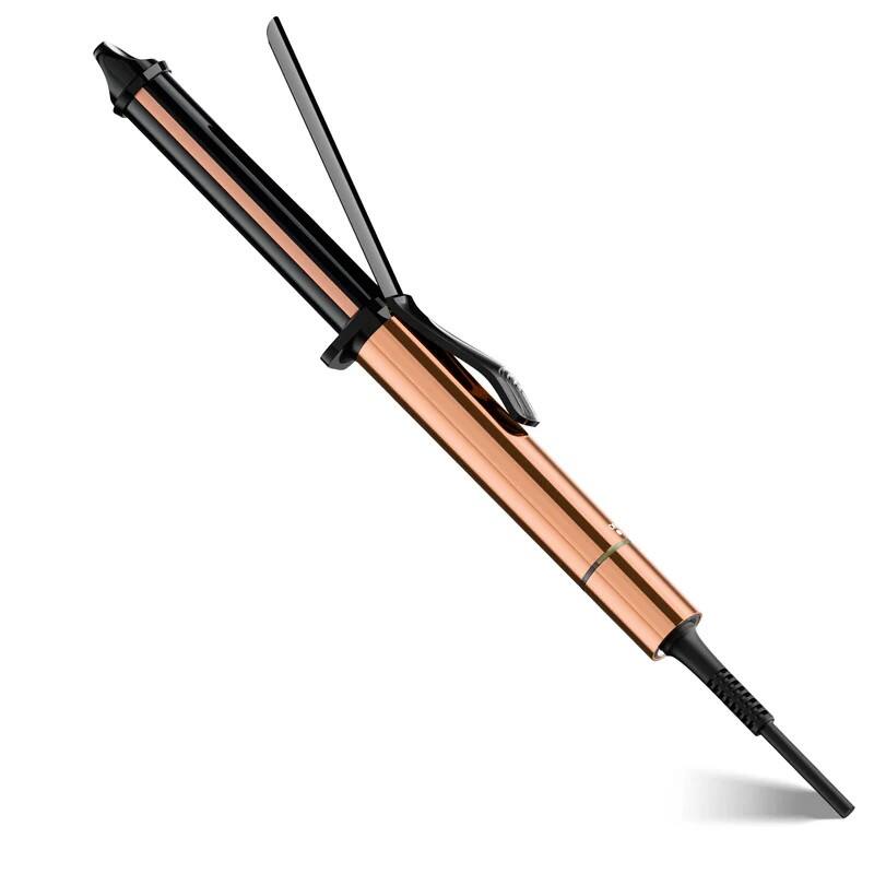 Front. NICEBAY - Nicebay Curling Iron Wand, Professional 1 Inch Curling Iron for All Hair Types, Clip Free Hair Curler, Best Curling Wand - Gold.