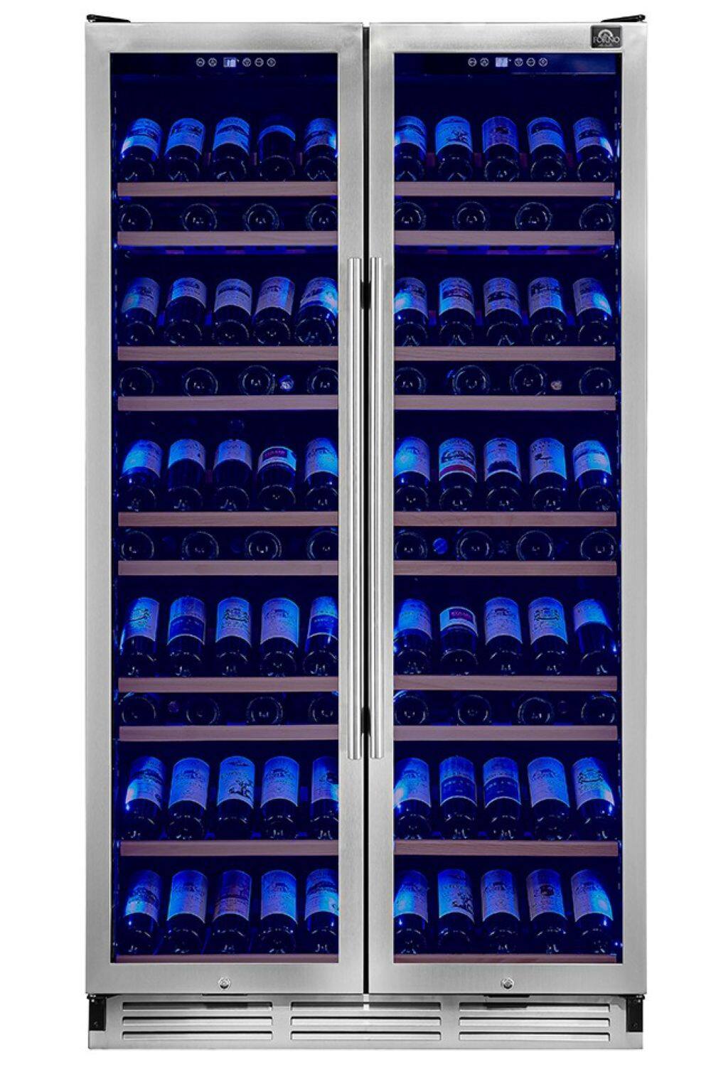 Alt View 1. Forno Appliances - Vernazza 166-Bottle Dual Zone Wine Cellar - Stainless steel.