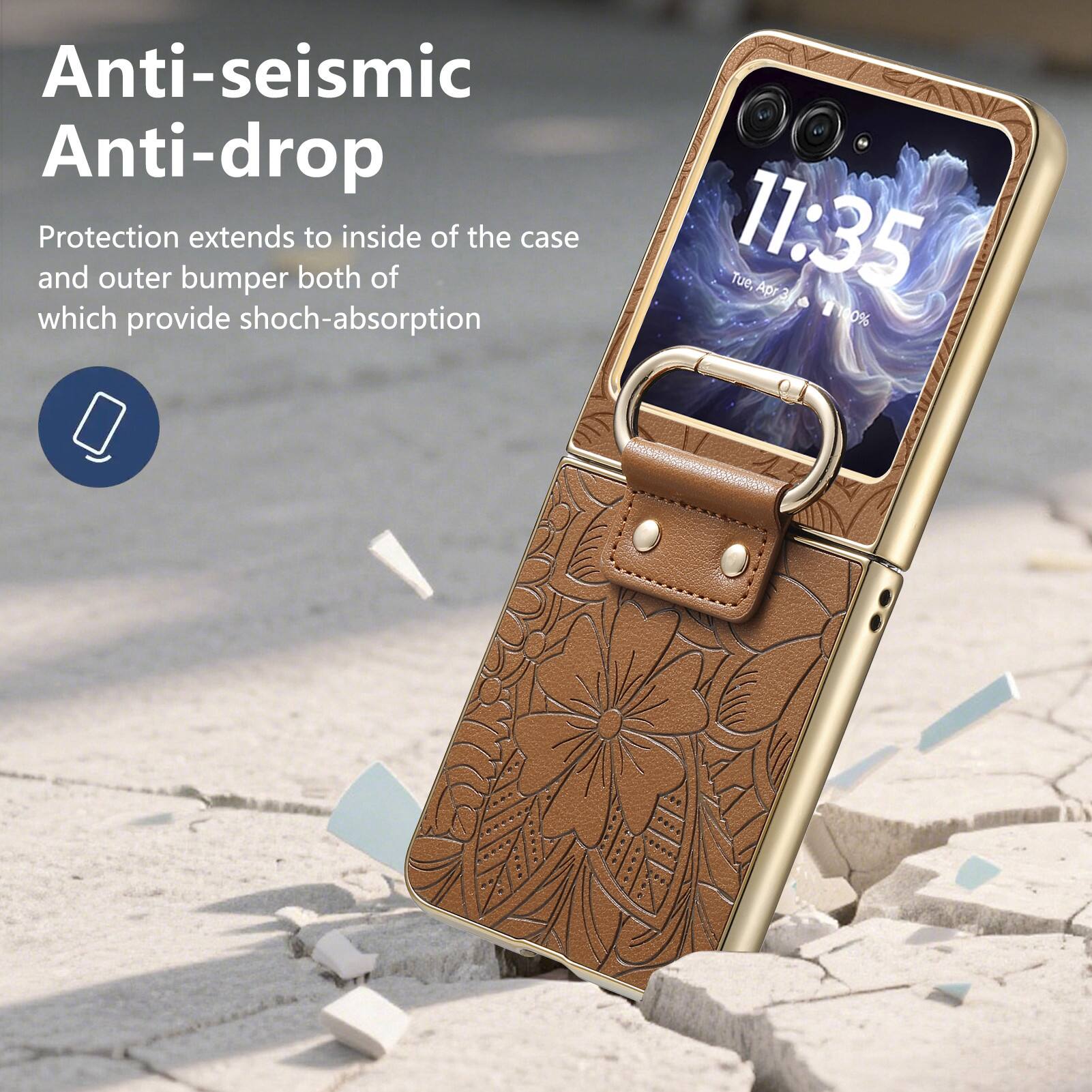 Anti-seismic Anti-drop Protection extends to inside of the case and outer bumper both of which provide shock-absorption

11:35 Tue, Apr 00%