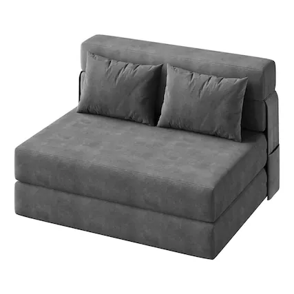 Front. GARVEE - Large Folding Sofa Bed & Chair Bed, Convertible Sleeper for Living Room, Bedroom, Grey - Grey.