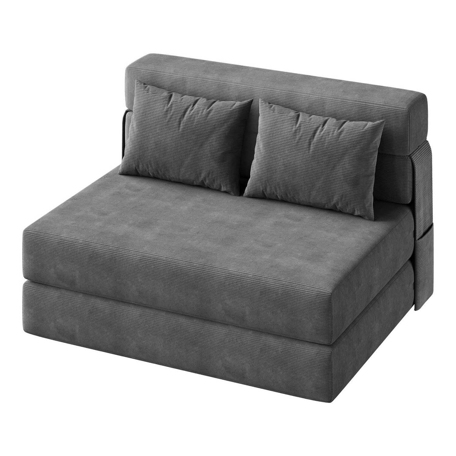 Front. GARVEE - Large Folding Sofa Bed & Chair Bed, Convertible Sleeper for Living Room, Bedroom, Grey - Grey.