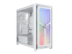 Front. CORSAIR - CORSAIR 4000X RS Mid-Tower Case, White - RGB Panel, 4x RS120 Fans, Dual 360mm Radiator Support - White.