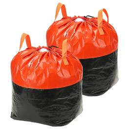 Unique Bargains - 2pcs Extra Large Moving Bags 20x18x24.4 Inch Foldable Heavy Duty Waterproof Storage Totes with Elastic Band and Handle - Orange
