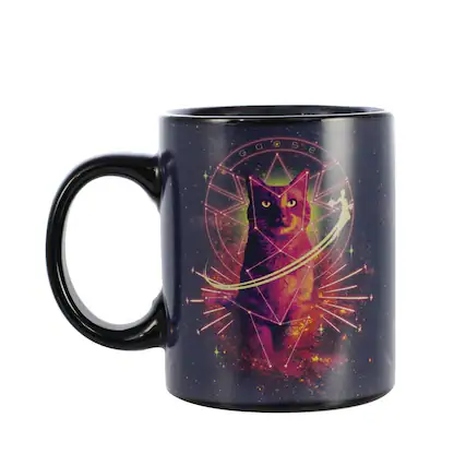 Front. Seven20 - Marvel Captain Marvel Heat Reveal Goose Cat 11oz Ceramic Mug - Black.