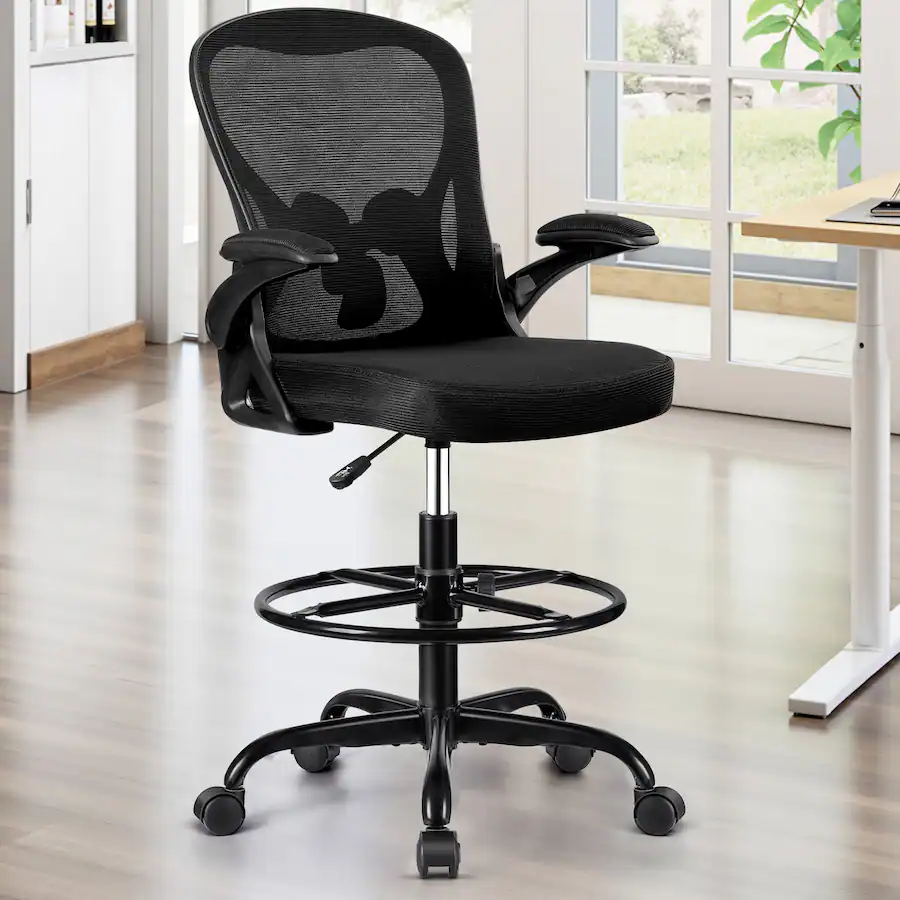 KERDOM Drafting Chair, Tall Office Chair Ergonomic Standing Desk Chair ...
