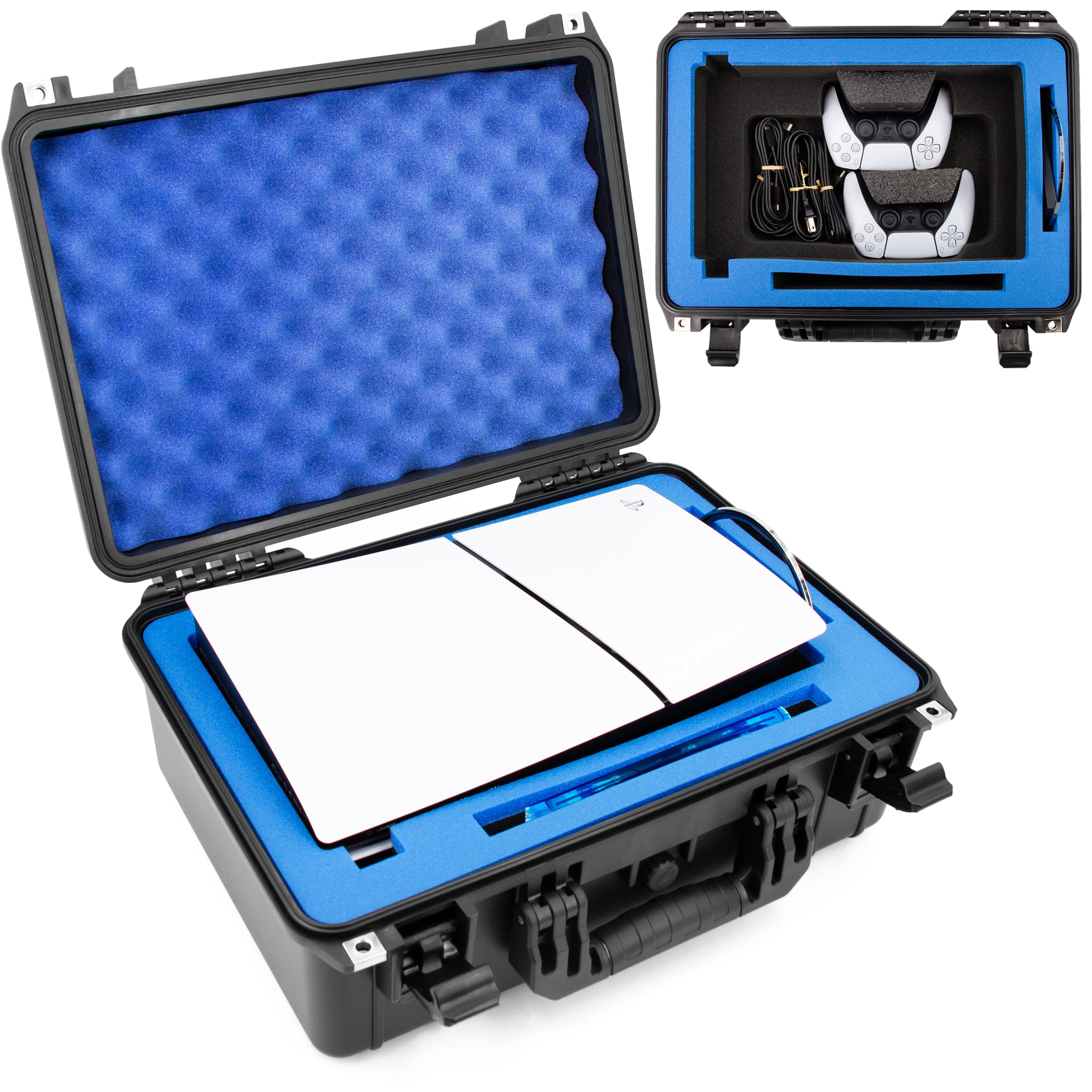 CASEMATIX - Hard Case Compatible With PS5 Slim & PlayStation 5 Slim Digital Edition - Waterproof For Console, Controllers and More - Black