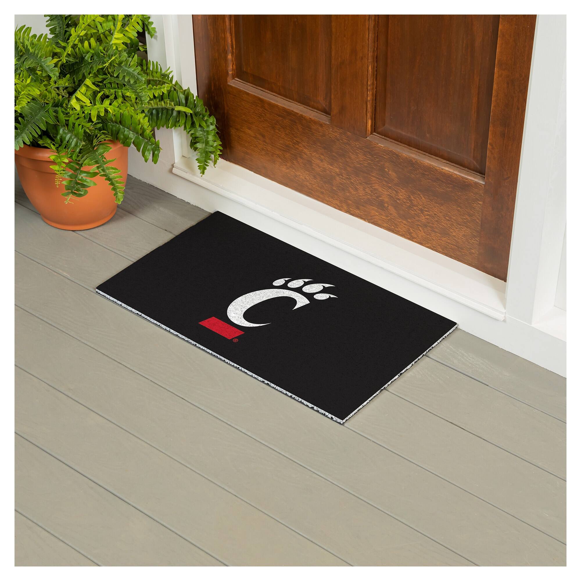 Alt View 2. Evergreen Enterprises - Cincinnati Bearcats 16" x 28" Full Color Indoor/Outdoor Logo Turf Mat - Multicolor.