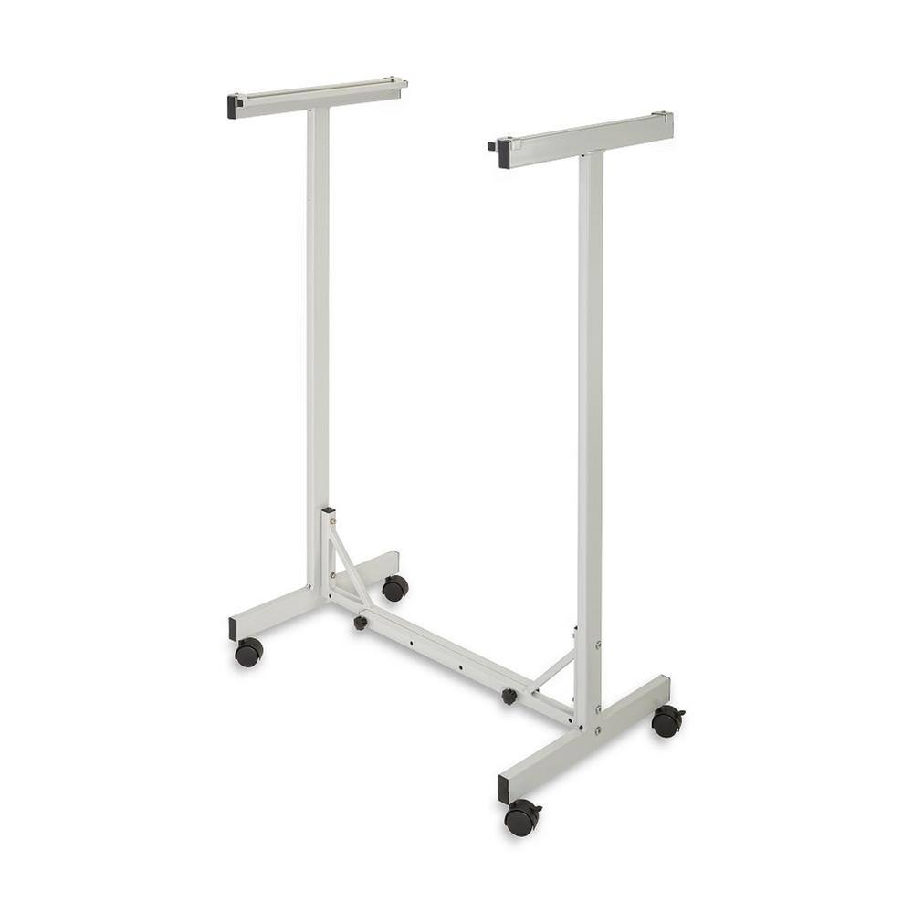 Left. AdirOffice - Steel Blueprint Storage Stand Adjustable Mobile Plan Center File Cart - White.