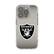 Front. Keyscaper - Las Vegas Raiders Linen Logo iPhone Clear Case - 13 mini - Multicolor.