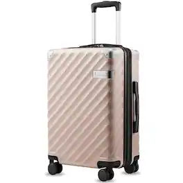 LUGGEX - 20 Inch Carry-On Luggage Airline Approved Expandable Polycarbonate Hardside Suitcase for Travelling - EX-Core - Pink