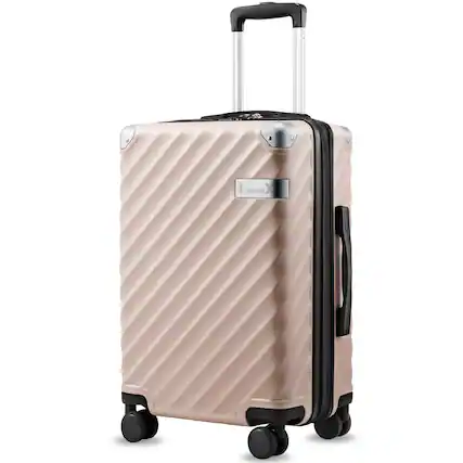 Front. LUGGEX - LUGGEX 20 Inch Carry-On Luggage Airline Approved KVC Expandable Polycarbonate Hardside Suitcase for Travelling - EX-Core - Pink.