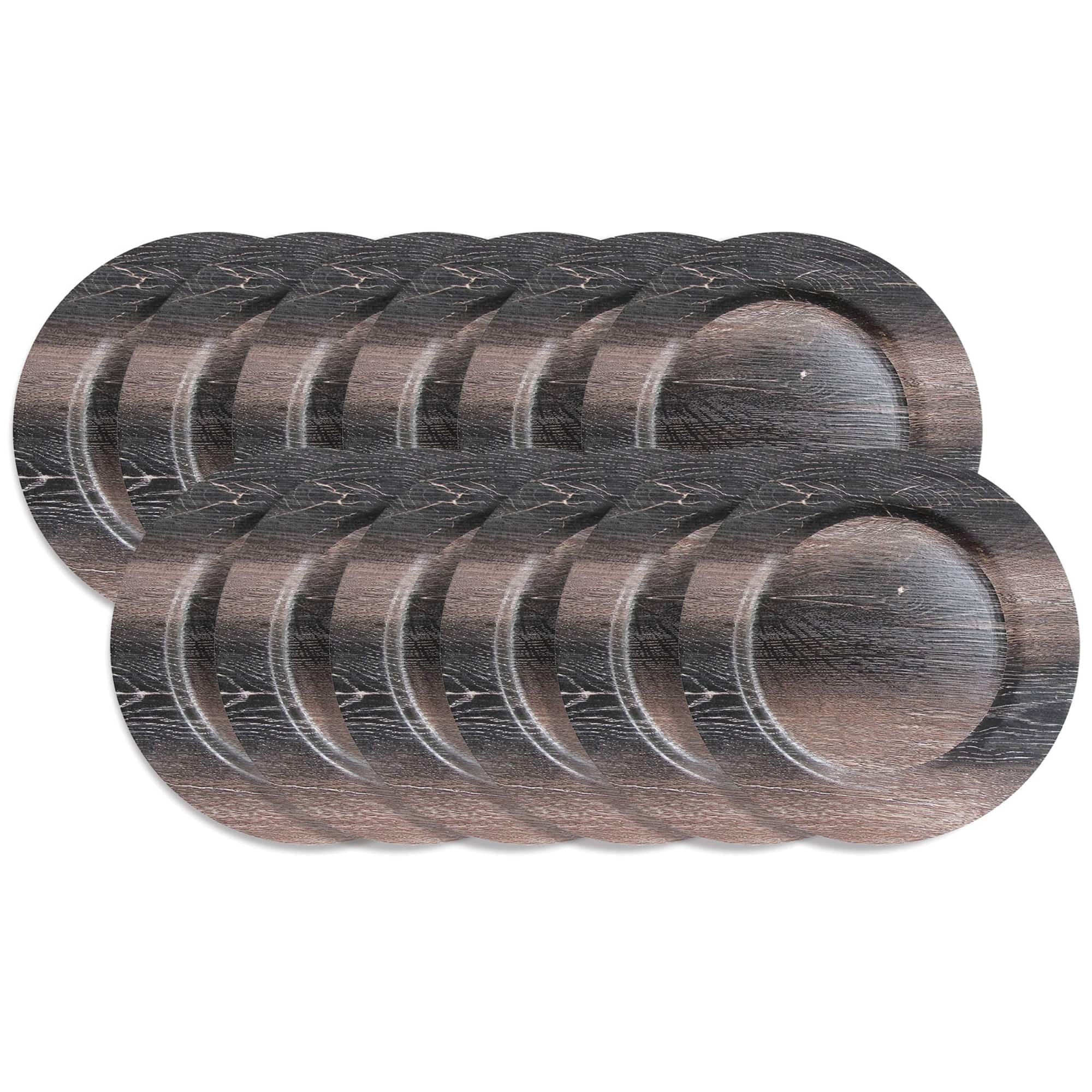American Atelier - Walnut Finish Charger Plates set of 12 - Brown
