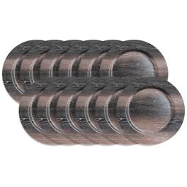American Atelier - Walnut Finish Charger Plates set of 12 - Brown