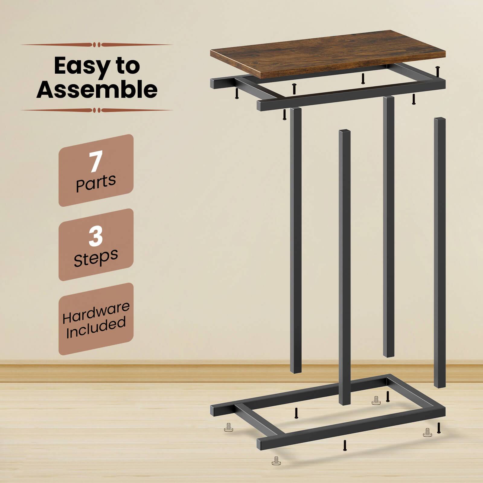 Easy to Assemble 7 Parts 3 Steps Hardware Included